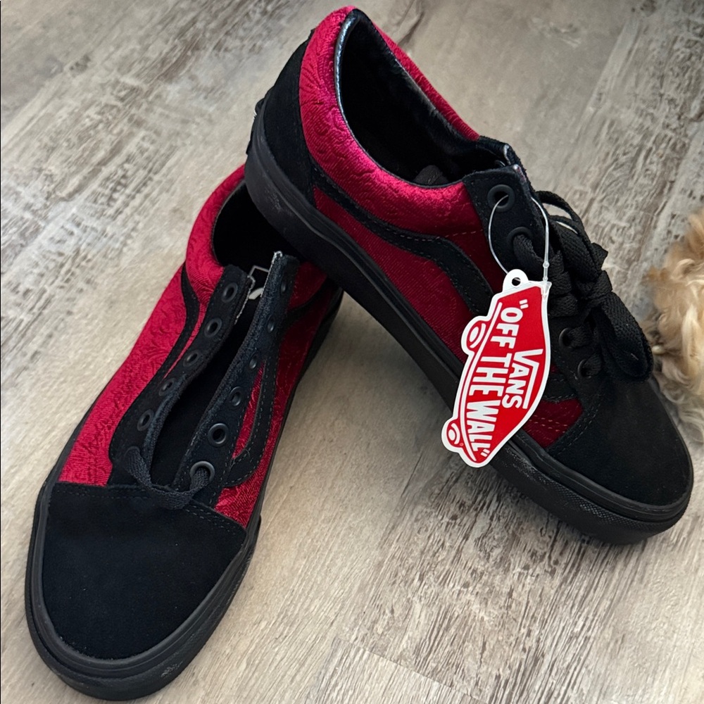 ❤️🖤Vans Old Skool Velvet Sneaker Parisian Night Cerise🖤❤️